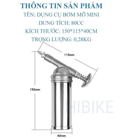 Súng Bơm Mỡ Bò Bảo Dưỡng Xe Đạp 80CC