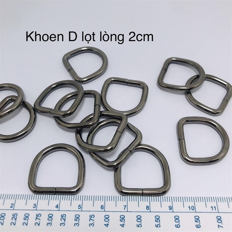 Set 2 chiếc Khoen D lọt lòng 2cm màu đen