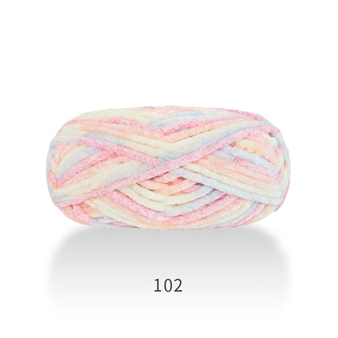 Len nhung chenille 6mm màu loang