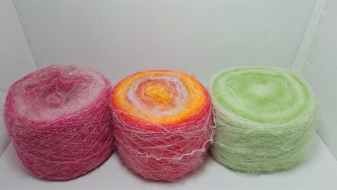 Len Mohair sợi nhỏ cầu vồng