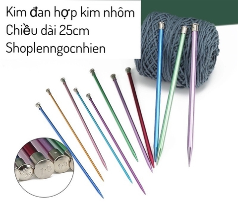 1 Đôi Kim đan hợp kim nhôm dài 25cm, chuyên dùng đan khăn , mũ.