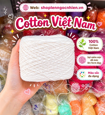 Sợi ctvn, Cotton Việt Nam màu trơn hãng Craf Yarn VN