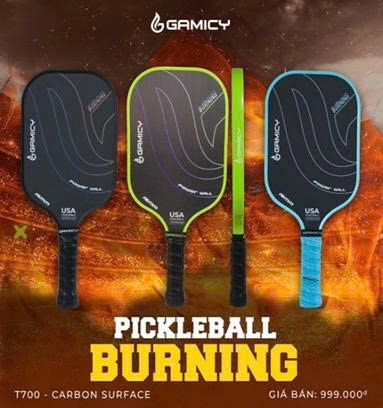 Vợt Pickleball Gamicy : BURNING T700 16mm Carbon Nhám