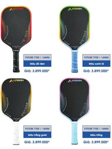 Vợt pickleball Future mặt carbon T700-16mm