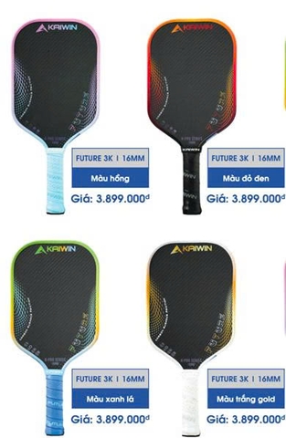 Vợt pickleball Future Vân Carbon 3K- 16mm