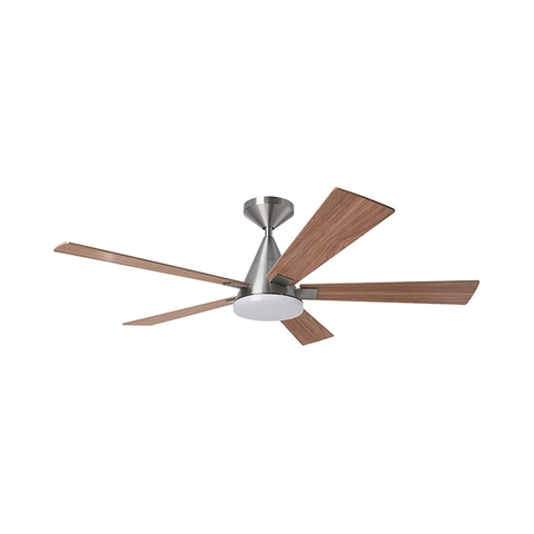Quạt trần Monte Carlo Discus màu niken xước với cánh gỗ óc chó