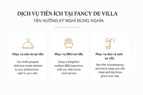 Dịch vụ nấu ăn, BBQ và vệ sinh tại Villa