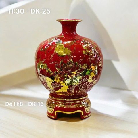 Bình hút lộc họa tiết nổi chỉ vàng kim