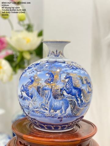 Bình hút lộc họa tiết vẽ tay vàng kim VIP