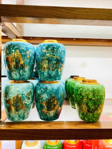 Bình trà sứ men đá