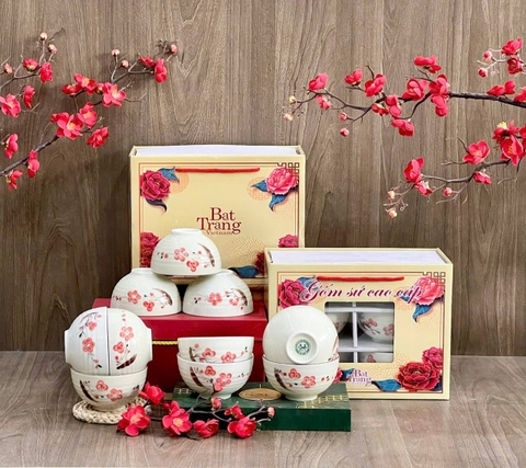 Bộ bát ăn cơm in họa tiết - QG 2
