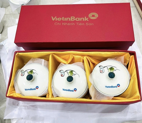 Khay mứt sứ tròn 2 3 4 hũ có khay