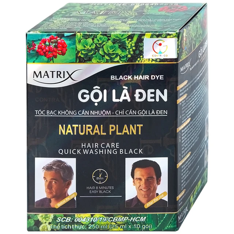 Dầu gội nhuộm đen tóc Matrix gội là đen (hộp 10 gói x 25ml)