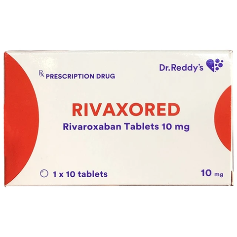 Thuốc Rivaxored 10mg phòng ngừa thuyên tắc huyết khối tĩnh mạch (hộp 1 vỉ x 10 viên)