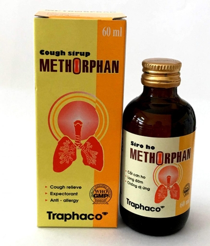 Siro ho Methorphan dùng trong ho khan, ho do dị ứng, ho do cảm cúm (hộp 1 chai x 60ml)