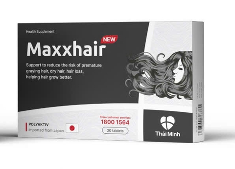 Viên uống Maxxhair New hỗ trợ tóc mọc chắc khỏe và giảm nguy cơ rụng tóc (hộp 3 vỉ x 10 viên)
