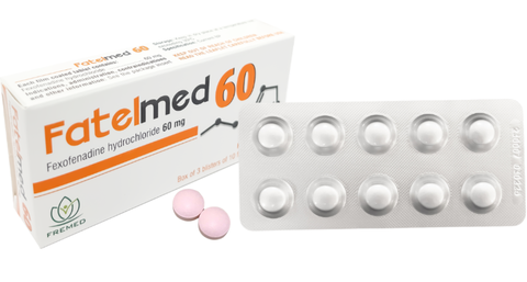Thuốc Fatelmed 60 điều trị viêm mũi dị ứng, mày đay (hộp 3 vỉ x 10 viên)