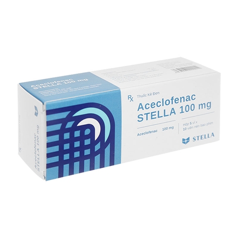 Aceclofenac Stella 100mg giảm đau, kháng viêm xương khớp (hộp 5 vỉ x 10 viên)