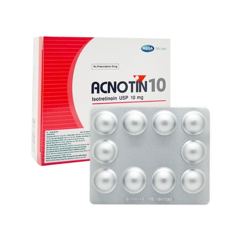 Thuốc Acnotin 10mg  điều trị mụn trứng cá nặng (hộp 3 vỉ x 10 viên)