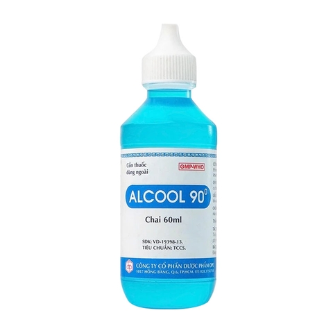 Cồn Alcool 90 độ màu xanh OPC sát trùng vết thương ngoài da, vật dụng (chai 60ml)