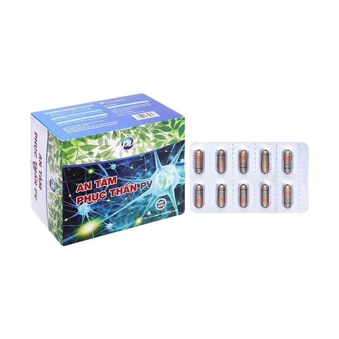 Viên uống An Tâm Phục Thần PV dùng cho trường hợp mất ngủ, suy nhược thần kinh (hộp 10 vỉ x 10 viên)