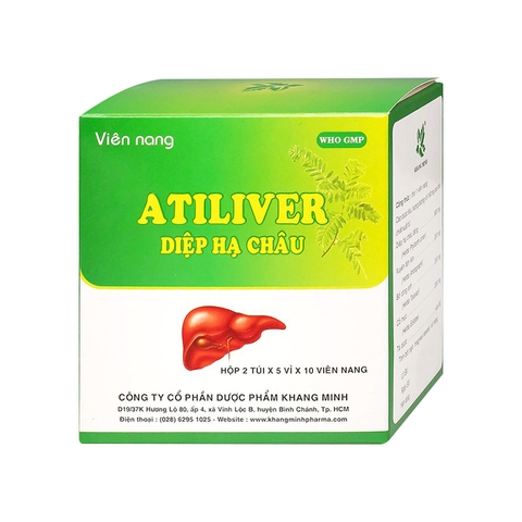 Thuốc Atiliver Diệp Hạ Châu hỗ trợ điều trị viêm gan, tăng men gan (hộp 10 vỉ x 10 viên)