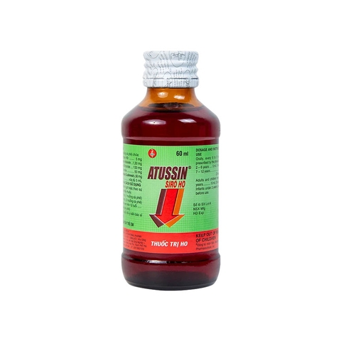 Siro ho Atussin  hỗ trợ giảm các triệu chứng cảm ho (hộp 1 chai x 60ml)