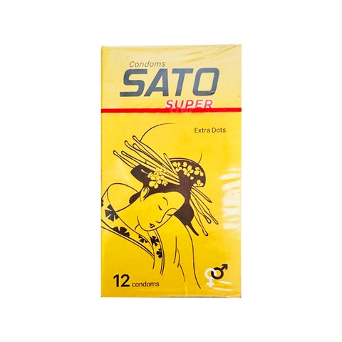 Bao cao su gân gai Sato Super Extra Dots (hộp 12 cái)