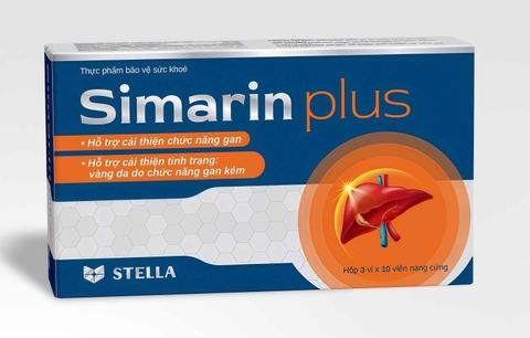 Thực phẩm bảo vệ sức khỏe Simarin plus hỗ trợ tăng cường chức năng gan (hộp 3 vỉ x 10 viên)