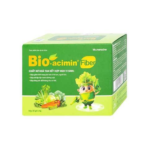 Cốm vi sinh Bio-acimin Fiber bổ sung lợi khuẩn, chất xơ hòa tan, giảm tình trạng táo bón (hộp 30 gói)