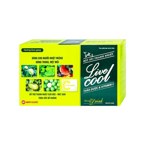 Bột sủi Thanh Nhiệt Livecool hương dưa gang hỗ trợ thanh nhiệt, giải độc (hộp 10 gói x 7g)