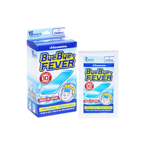 Miếng dán hạ sốt ByeBye Fever For Children hạ sốt cho trẻ em (hộp 8 gói x 2 miếng)