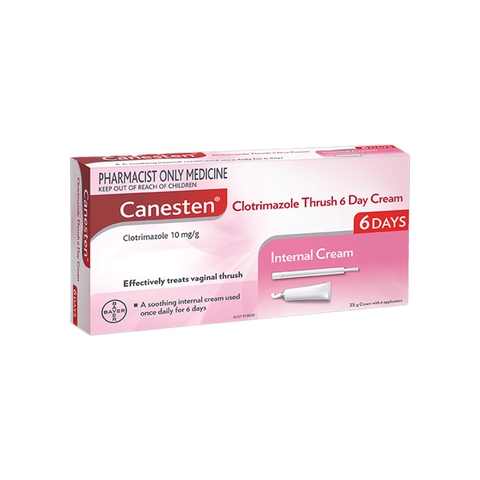 Viên đặt âm đạo Canesten 6-Days-Therapy 100mg điều trị viêm âm đạo (hộp 1 vỉ x 6 viên)