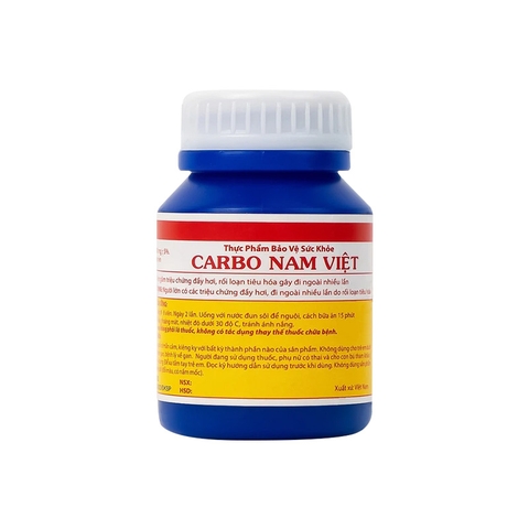 Thực phẩm bảo vệ sức khỏe Carbo Nam Việt giảm triệu chứng đầy hơi, rối loạn tiêu hóa (chai 100 viên)