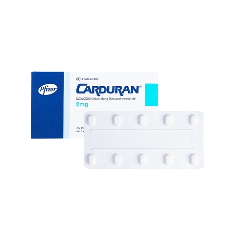 Thuốc Carduran 2mg điều trị tăng huyết áp, u xơ tuyến tiền liệt (hộp 1 vỉ x 10 viên)