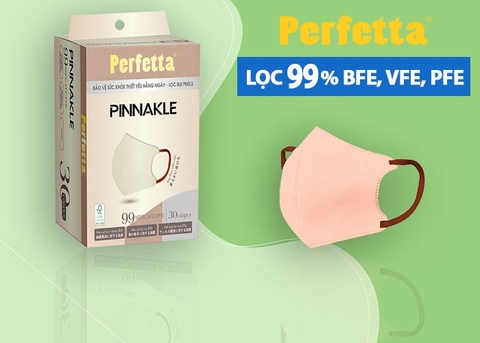 Khẩu trang Perfetta Pinnakle 3 lớp màu hồng (hộp 30 cái)