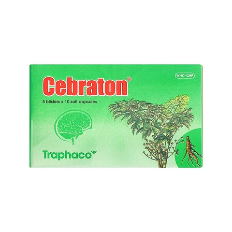 Thuốc Cebraton bổ khí huyết, điều trị suy nhược thần kinh (hộp 5 vỉ x 10 viên)