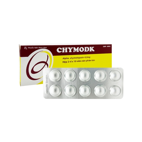 Thuốc Chymodk 4.2mg điều trị phù nề sau chấn thương, phẫu thuật, bỏng (hộp 2 vỉ x 10 viên)