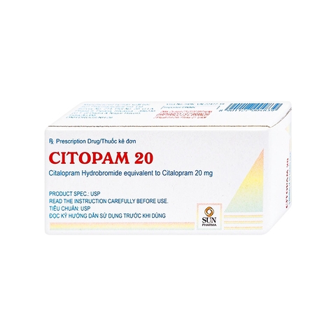 Thuốc Citopam 20mg điều trị trầm cảm, rối loạn hoảng sợ (hộp 3 vỉ x 10 viên)