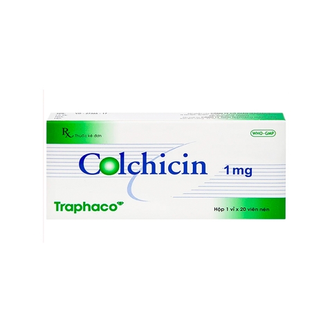 Thuốc Colchicin Traphaco 1mg điều trị gout cấp, dự phòng gout tái phát (hộp 1 vỉ x 20 viên)