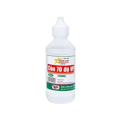 Cồn trắng 70 độ Vĩnh Phúc hỗ trợ sát trùng vết thương (chai 60ml)