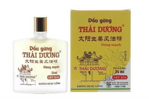 Dầu gừng Thái Dương giảm đau đầu, đau lưng, đau dây thần kinh vai gáy (hộp 1 chai x 24ml)