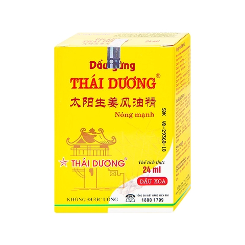 Dầu gừng Thái Dương giảm đau đầu, đau lưng, đau dây thần kinh vai gáy (hộp 1 chai x 24ml)
