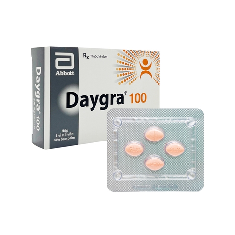 Thuốc Daygra 100 điều trị rối loạn cương dương (hộp 1 vỉ x 4 viên)