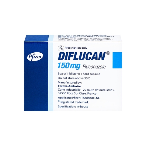 Thuốc Diflucan 150mg điều trị tình trạng nhiễm nấm (hộp 1 vỉ x 1 viên)
