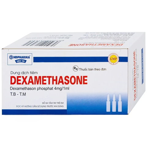 Dung dịch tiêm Dexamethasone HDPharma 4mg/1ml điều trị hen, dị ứng (hộp 10 ống x 1ml)