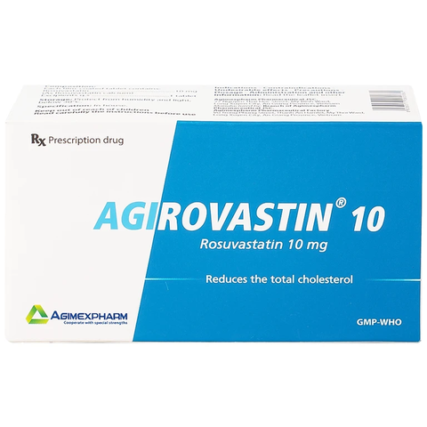 Thuốc Agirovastin 10 điều trị tăng cholesterol máu (hộp 6 vỉ x 10 viên)