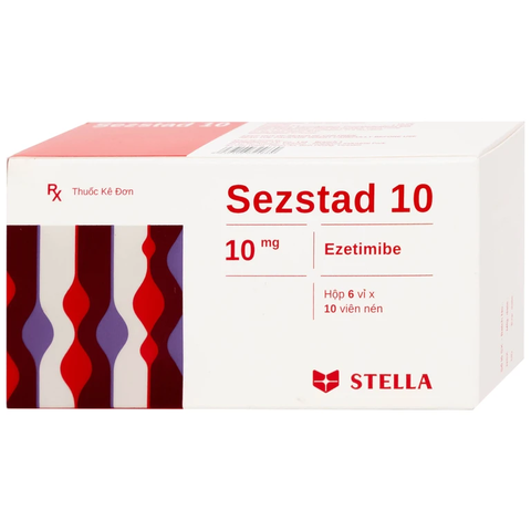 Thuốc Sezstad 10 điều trị tăng cholesterol máu (hộp 6 vỉ x 10 viên)