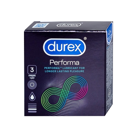 Bao cao su Durex Performa kéo dài thời gian quan hệ (hộp 3 cái)