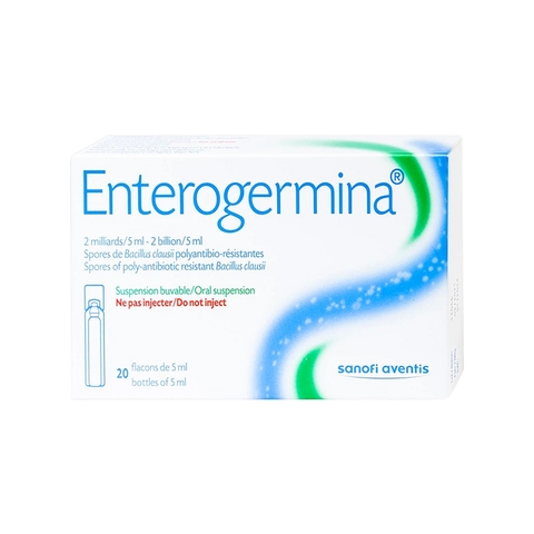 Hỗn dịch uống men vi sinh Enterogermina 2 tỷ/5ml điều trị rối loạn tiêu hóa (hộp 2 vỉ x 10 ống)